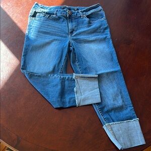 Women's Blue Jeans size 12 1822 Denim cuffed cropped
